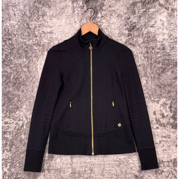 Lilly Pulitzer Jacket XXS Womens Luxletic Al Fresco Black Full Zip - Picture 1 of 9